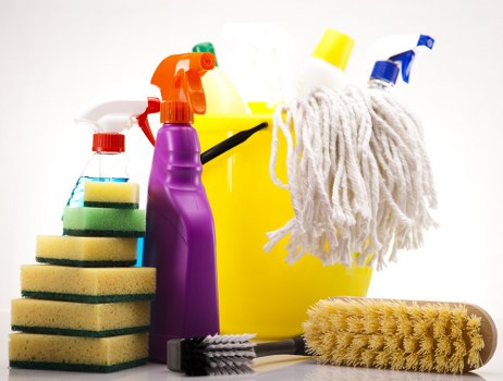 Step-by-step upholstery cleaning process on a modern sofa